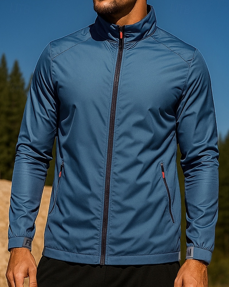 Herren Einfarbig Outdoorjacke Herbst Tasche Langarm Athleisure Sonnenschutz Leicht Laufen Training Outdoor Weiß Blau Grau Sportbekleidung Sportkleidung 2026 - $15.99 –P1