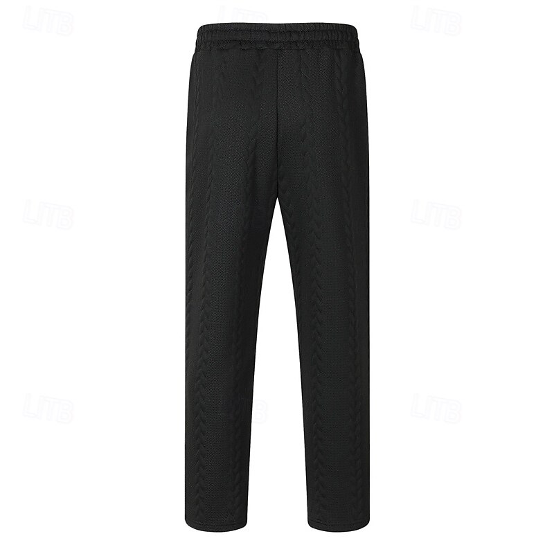 Homens Calças Esportivas Calças Jacquard Com Cordão Bolsos Tecido Conforto Esportes Diário Moda Casual Preto Branco Micro-Elástica de 2025 por $17.99 –P9