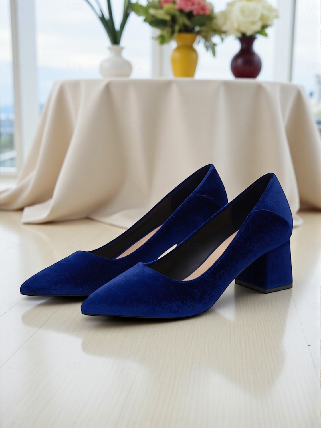 Escarpins à talons carrés en velours violet pour femmes - chaussures habillées rétro à bout pointu pour un usage quotidien élégant, les déplacements en automne et en hiver et les tenues de bureau de 2025 ? $34.99 –P2