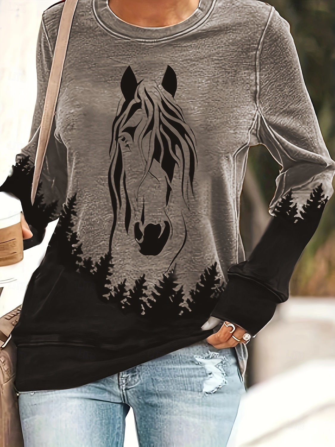 Per donna Felpa Pullover Grafico Animale Casual Manica Lunga Girocollo Top Regolari Streetwear Casuale Ferie Stampato Bianco Rosa Blu Marrone Verde Primavera Autunno Inverno del 2025 a $26.99 –P7