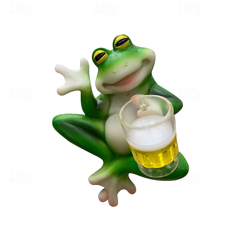 hartsi roikkuu sammakkohahmo hauska juova sammakko juo olutta pullot patsas kukkaruukku halaaja koriste kotiin puutarha-aita patio piha sisustus 2026 - $19.99 –P11