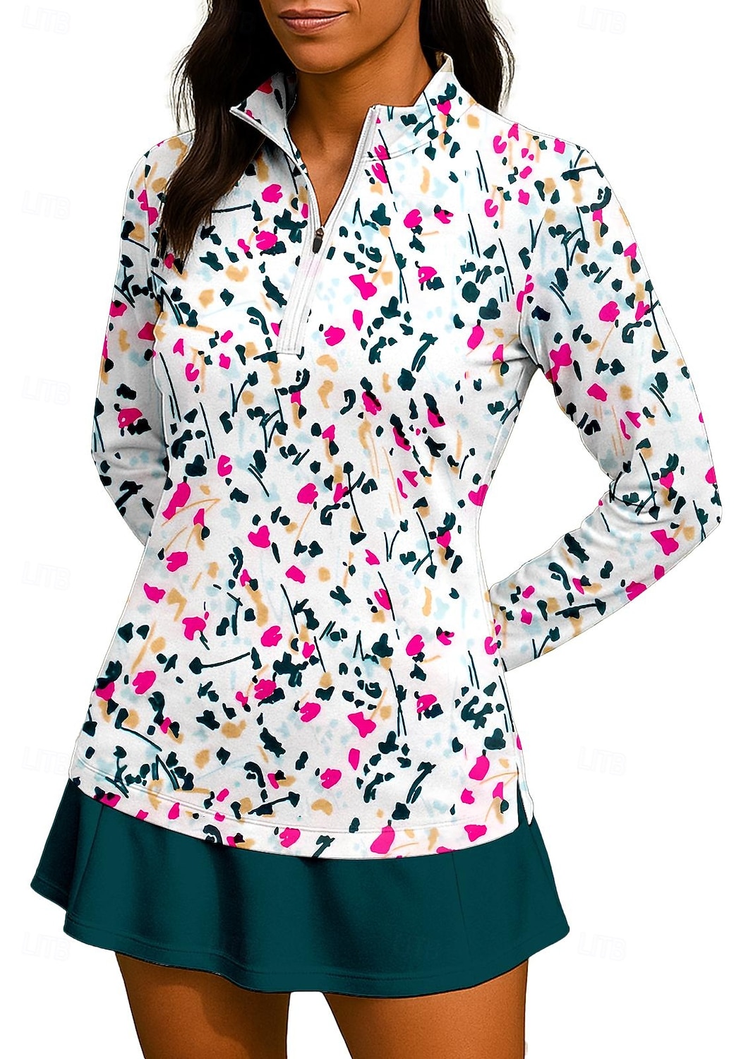 Γυναικεία Άνθινο Σποτ Ομίχλης Πουκάμισο Αθλητικό πουκάμισο Φανέλα POLO Πουκάμισο τένις Μακρυμάνικο Φερμουάρ Λουλουδάτο UPF50+ Ανθεκτικό στην υπεριώδη ακτινοβολία Υψηλή Ελαστικότητα Ύγρανση Αναπνέει 2026 - $25.99 –P3