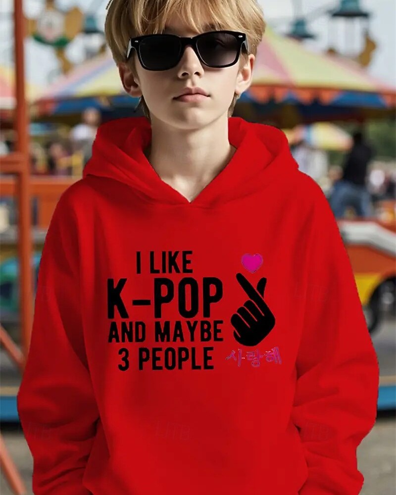 K-pop-huvtröja med grafisk design för pojkar - långärmad, avslappnad tröja med livfullt animetryck för höst/vinter, perfekt för vardagskläder eller speciella tillfällen. 2025 - $18.99 –P2