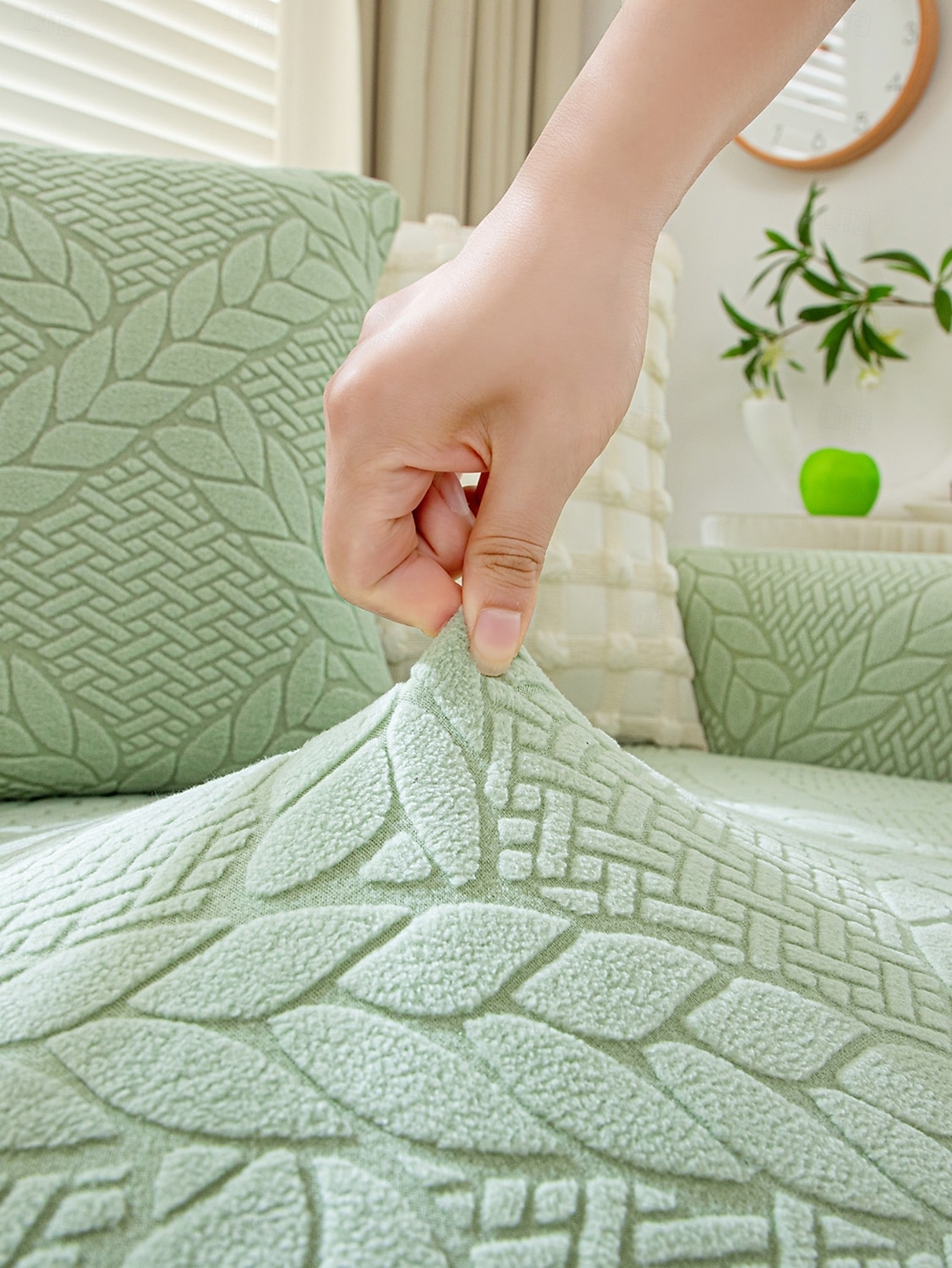 Copridivano in velluto jacquard con linea geometrica, 1 pezzo, copridivano elastico in stile semplice, adatto agli animali domestici, antiscivolo, antipolvere, lavabile in lavatrice, protezione per del 2025 a $30.99 –P6