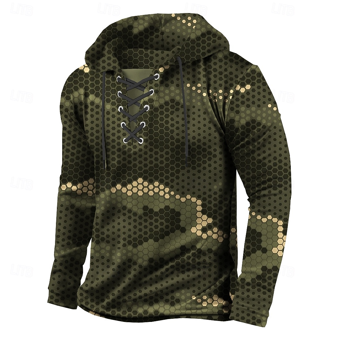Herren Tarnung Kapuzensweatshirt Pullover Klassisch Militär Mit Kapuze Jagd Blau Grün Kordelzug Herbst Winter Designer 2025 - $26.99 –P1