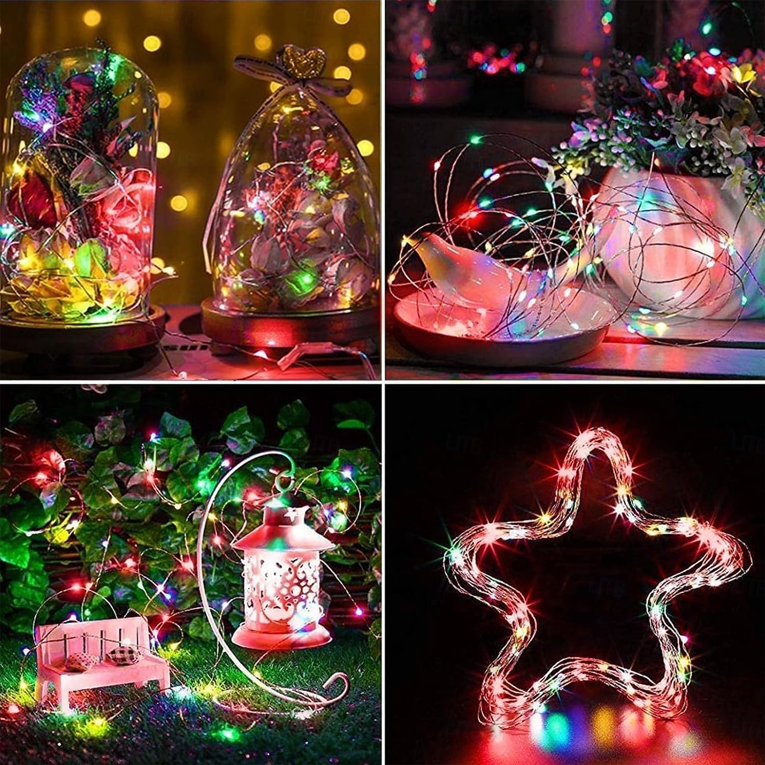 10 pezzi 5m/16,4ft 50 perline a led luci a stringa per Halloween Natale matrimonio San Valentino festa atmosfera interna ed esterna decorazione stringa di luci scatola batteria AAA funzione timer del 2025 a $23.99 –P5