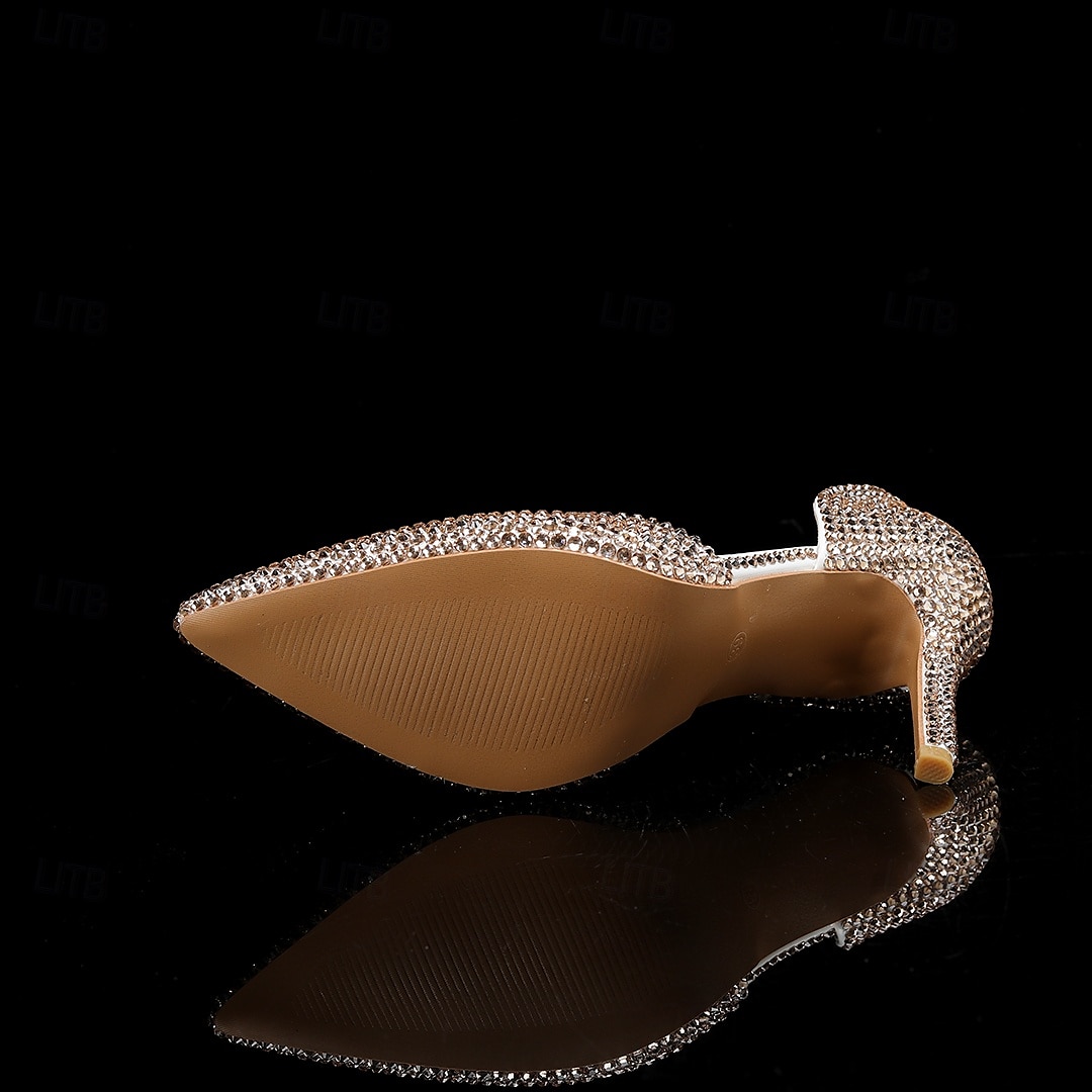 Champagnerfarbenes Set mit Strass-Stilettos und Clutch für Damen – elegante High Heels mit spitzer Spitze für Hochzeiten, Abschlussbälle und Abendpartys 2026 - $109.99 –P2