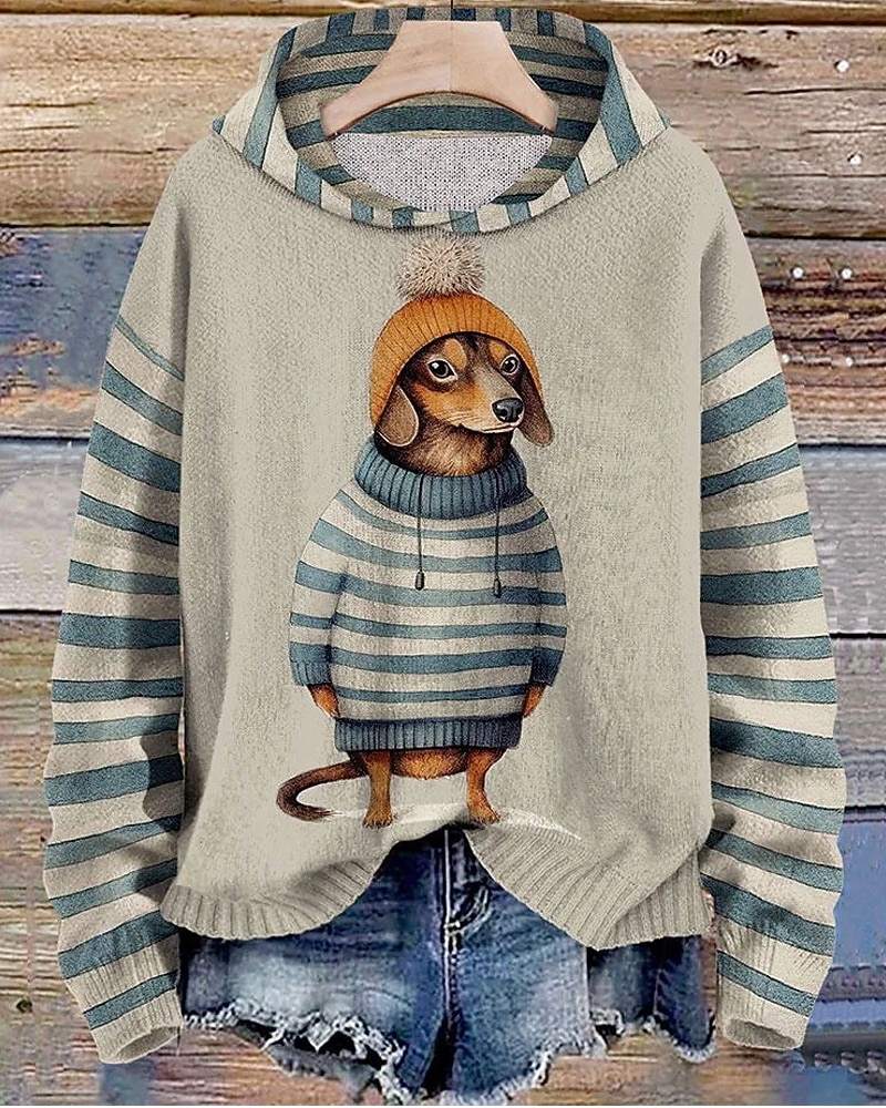 Γυναικεία Φούτερ πουλόβερ με κουκούλα και πουλόβερ Κουρελού Στάμπα Φλοράλ Ριγέ Κομψό στυλ street Καθημερινό Μακρυμάνικο Με Κουκούλα Κανονικά μπλουζάκια Δρόμος Αργίες Εξόδου 2026 - $25.99 –P1