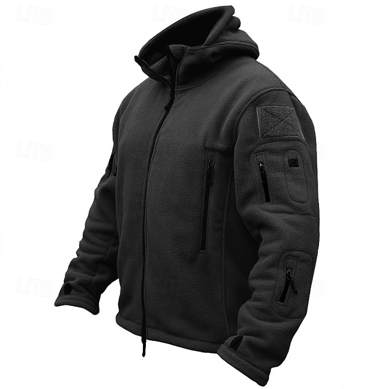 Per uomo Felpa con cappuccio Felpa con cappuccio a zip intera Felpa con cappuccio in pile Felpa con cappuccio tattica Nero Verde militare Cachi Grigio Con Cappuccio Semplice Tasca Sport & Outdoor del 2025 a $27.99 –P3