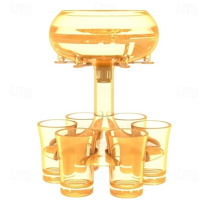 6 Shot Glass Dispenser and Holder Acrylic Liquor Dispenser Set with Cup Rack Durable Anti Drop Six Cup Pourer Perfect Bar Accessory Whiskey Vodka Drinkware Gift Set 2025 - $22.99 –P15