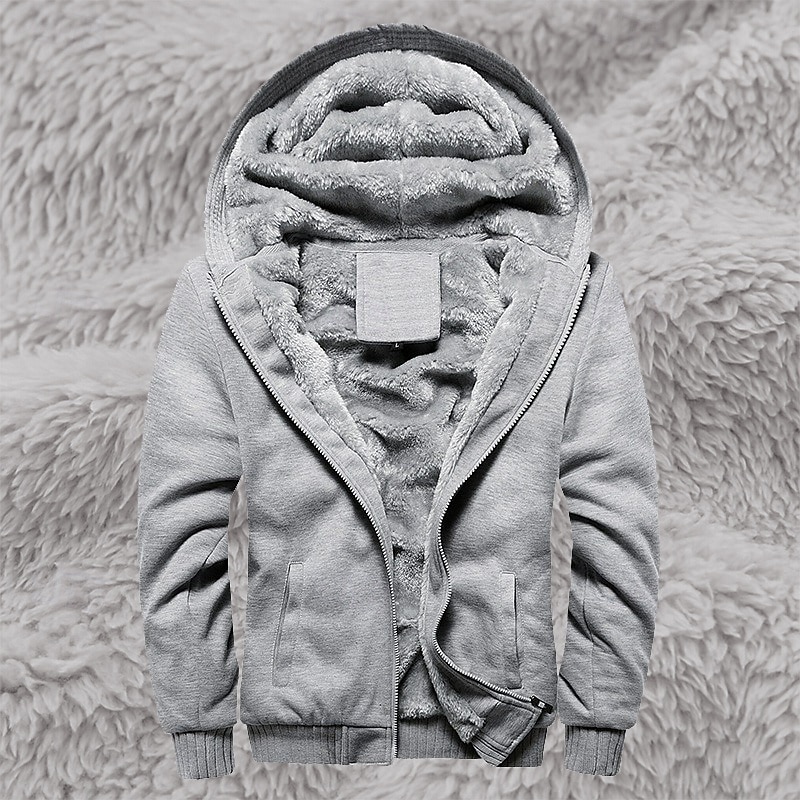 Homme Sweat à capuche Sweat à capuche zippé intégral Sweat à capuche en polaire Sweat à capuche doublé en polaire Noir Rouge Bleu Gris À capuche Uni Fermeture éclair Sport & Loisir Occasionnel de 2025 ? $27.99 –P3
