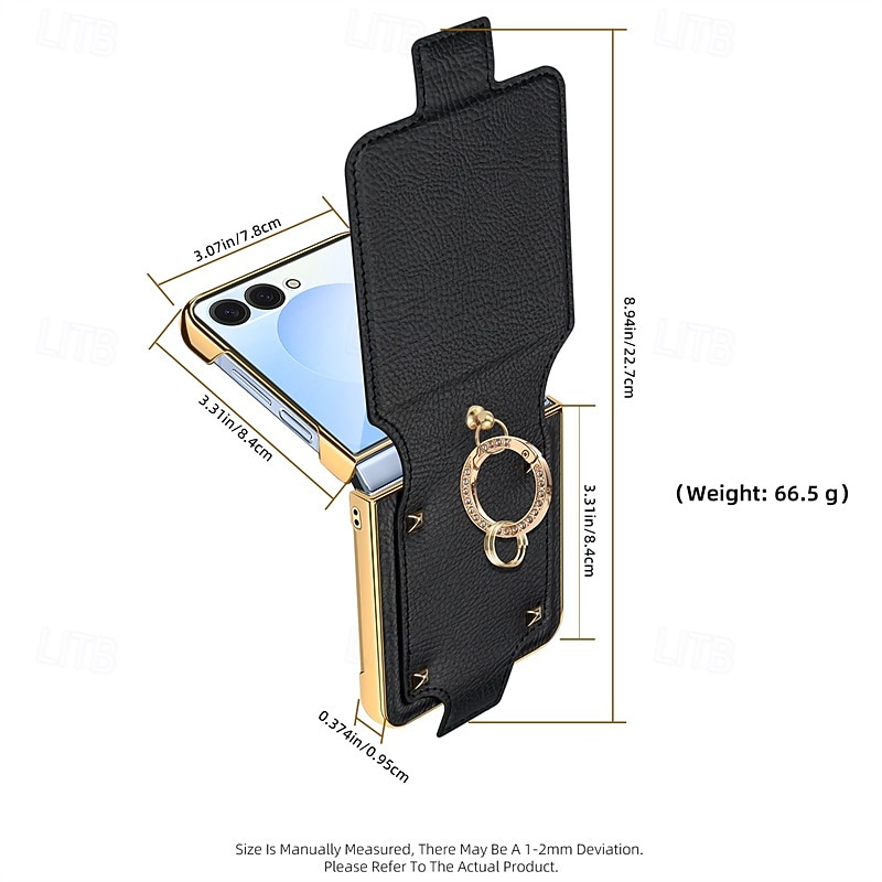 Phone Case For Samsung Galaxy Z Flip 7 Z Flip 7 FE Z Flip 6 Z Flip 5 Z Flip 4 Back Cover Flip Cover Ring Buckle PC PU Leather 2026 - $27.99 –P2