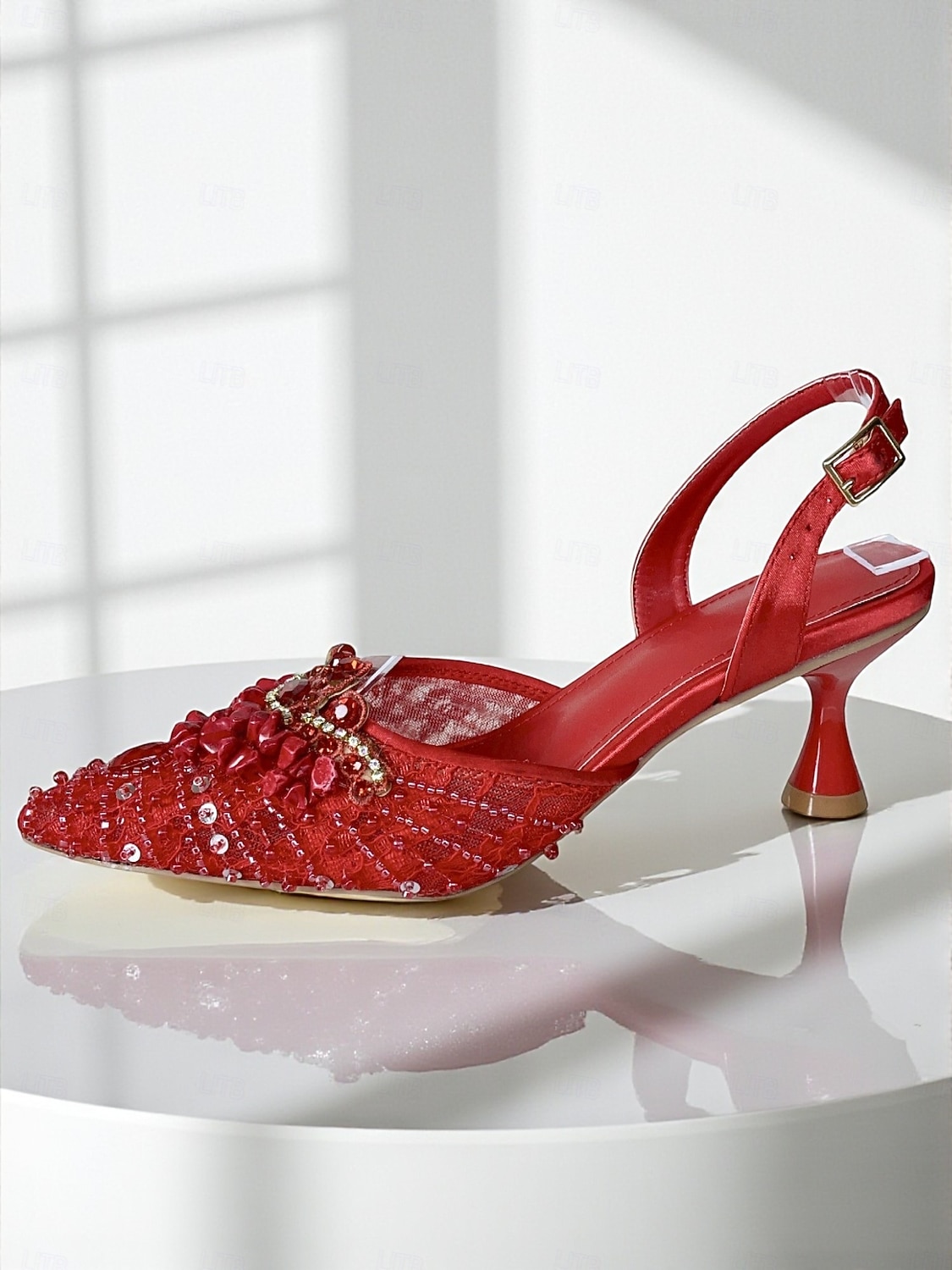 Комплект из женских зеленых туфель на каблуке со стразами и клатча — элегантные туфли с открытой пяткой и сумочка для коктейльной вечеринки или официального случая 2026 - $169.99 –P6