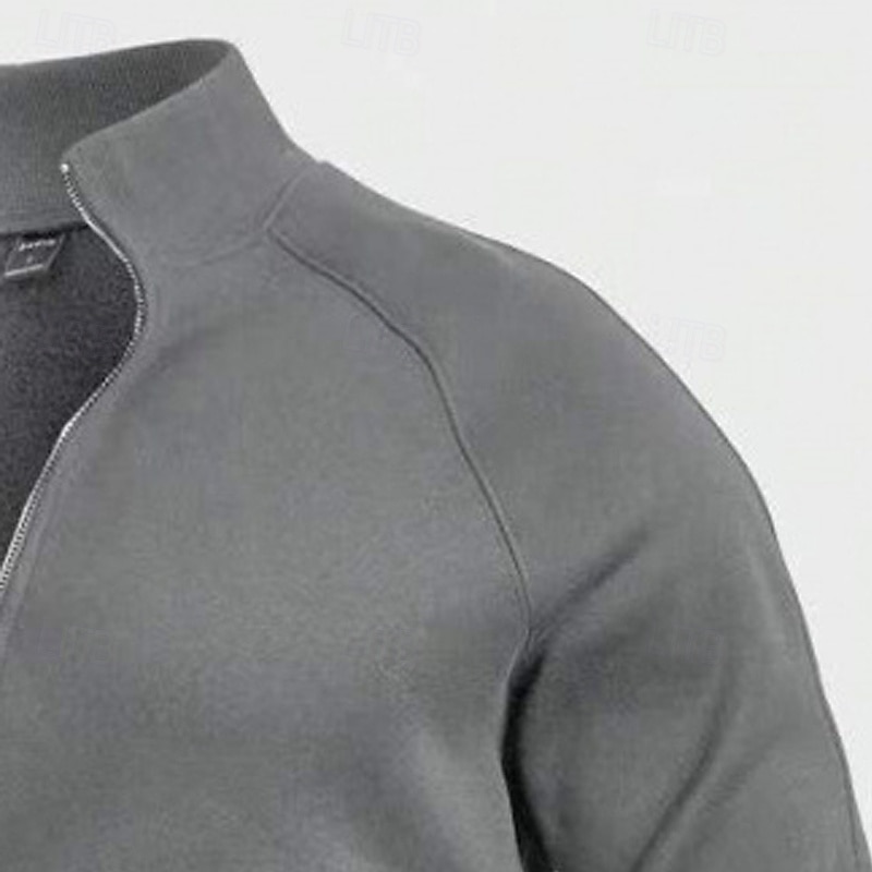 Męskie Bluza dresowa Bluza polarowa Bluza z kapturem Zjechać na pobocze Bluza z zamkiem błyskawicznym Czarny Zieleń wojskowa Granatowy Szary Stójka Równina Niejednolita całość Sport i turystyka 2025 - $23.99 –P5