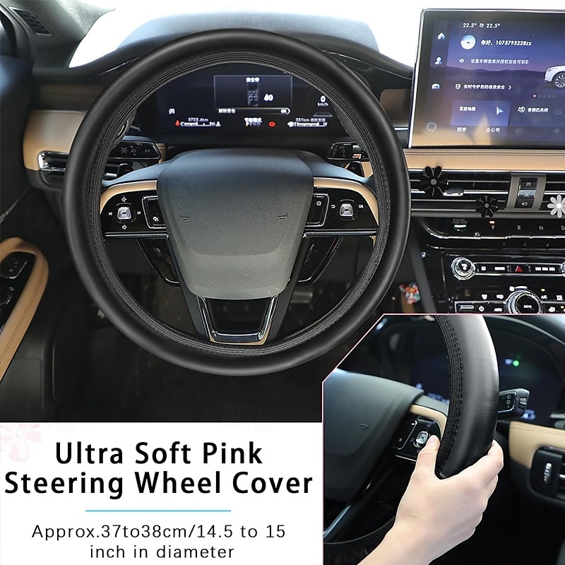 10 Pcs Steering Wheel Cover Set for Women 14.5-15 Inch Car Accessories with Seat Belt Shoulder Pad Seatbelt Cover Cup Holder Start Button Ring Sticker Air Vent Clip 2026 - $29.99 –P11
