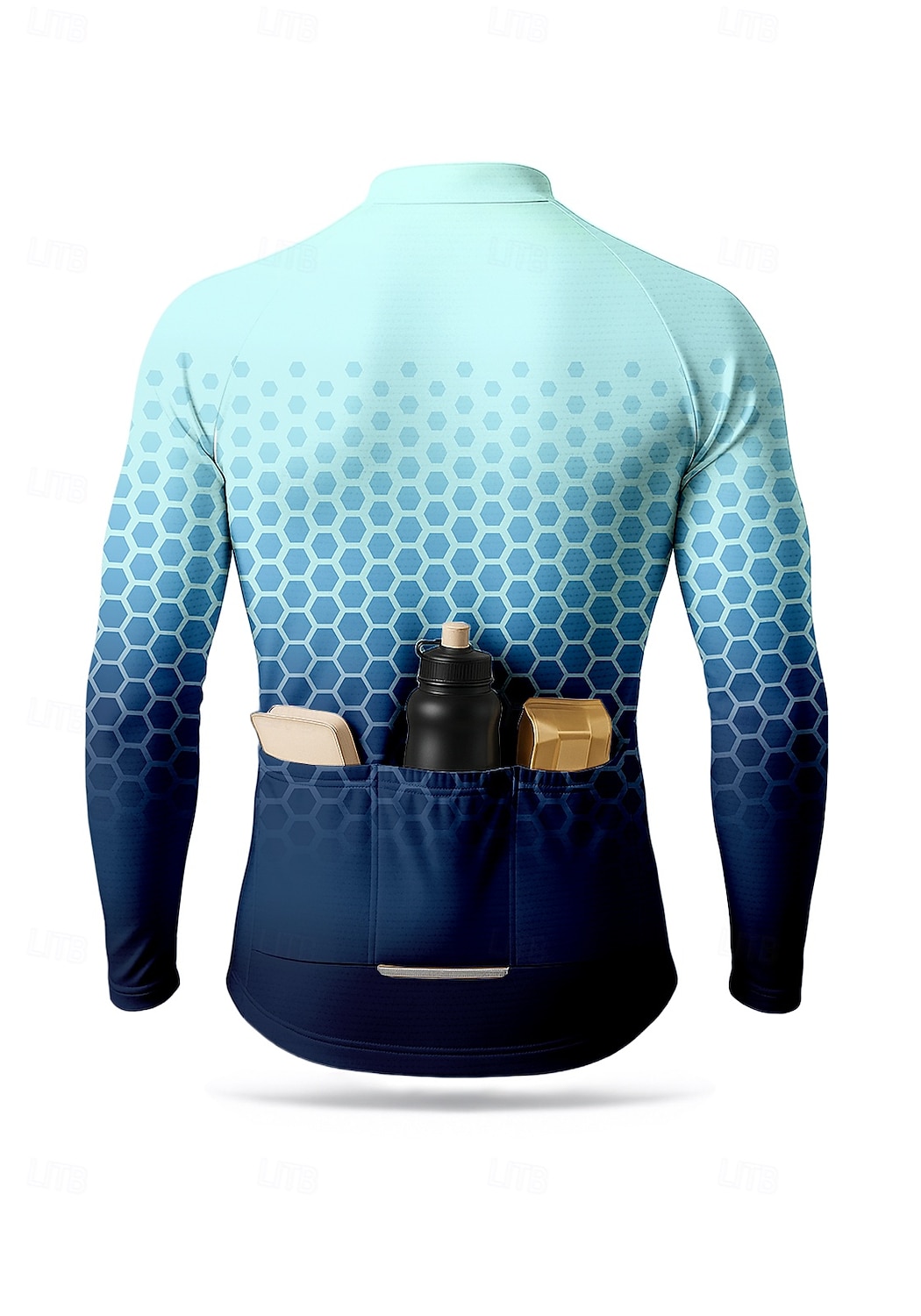Men's Tops Cycling Jersey Graphic Geometric Gradient Long Sleeve Bike Jacket Jersey Top with 3 Rear Pockets Sun Sun Protection Sunscreen Quick Dry Sports Blue Clothing Apparel 2026 - $34.99 –P2