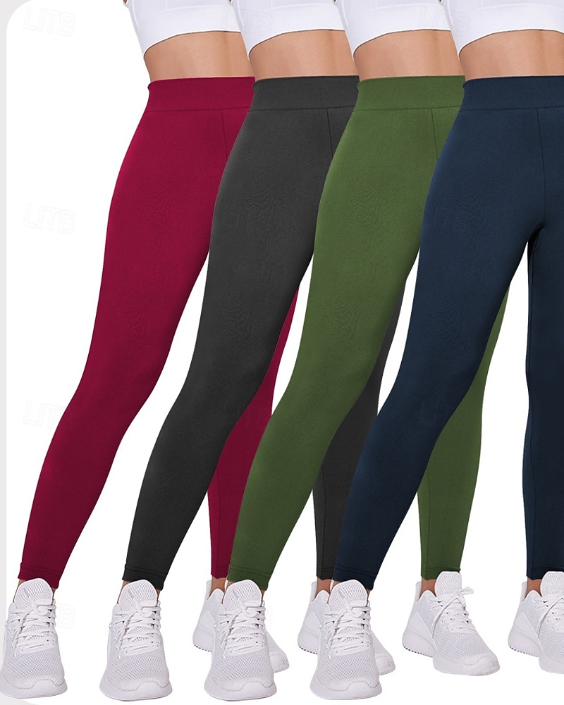 Pentru femei Pantaloni Jambiere Șic Stradă Casual Lungime totală Natural Simplu Talie elastică Comfortabil Stradă Concediu Sfârșit de săptămână Roșu Claret Negru Alb Roz Toamnă Fit regulat 2025 - $14.99 –P1