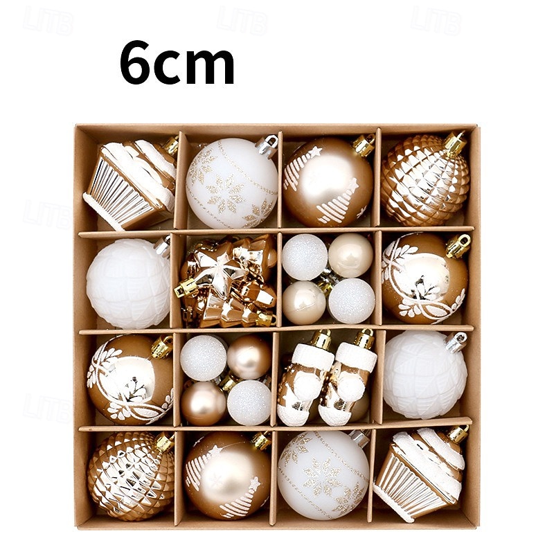 42 de globuri de Crăciun pentru brad, ornamente de Crăciun de 6 cm / 2,36 inch, set de globuri vopsite în vișiniu și auriu pentru agățat în brad 2025 - $25.99 –P7