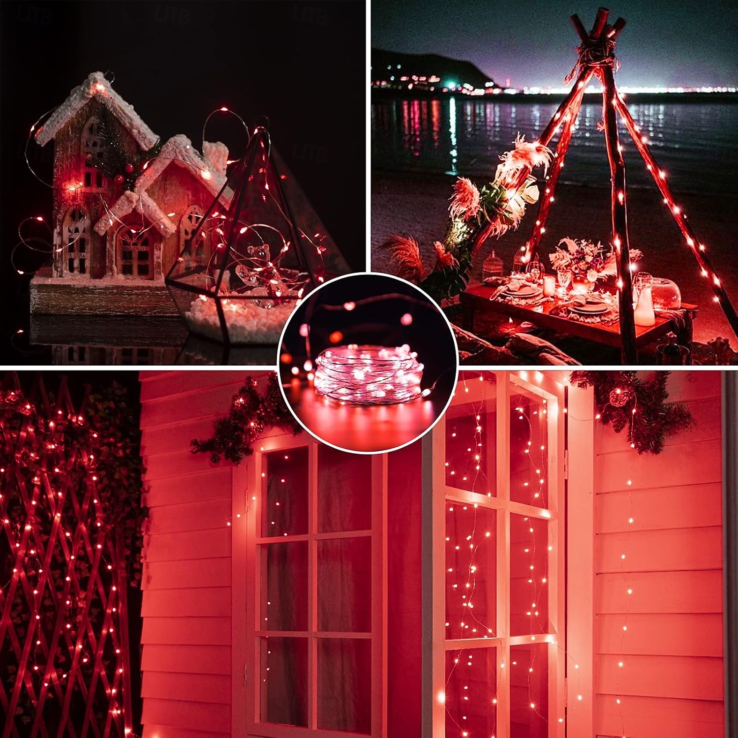 2m Guirlandes Lumineuses 20 LED Blanc Chaud Blanc Rouge Lumières de fil de cuivre Halloween Étanche Vacances Alimenté par piles de 2025 ? $12.99 –P13