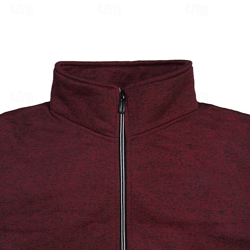 Hombre Sudadera Sudadera de polar Sudadera con cremallera completa Verde Ejército Burdeos Gris Claro Gris Oscuro Cuello Mao Plano Cremallera Deporte Casual Diario Ropa de calle Fresco Ropa deportiva 2025 - $27.99 –P6