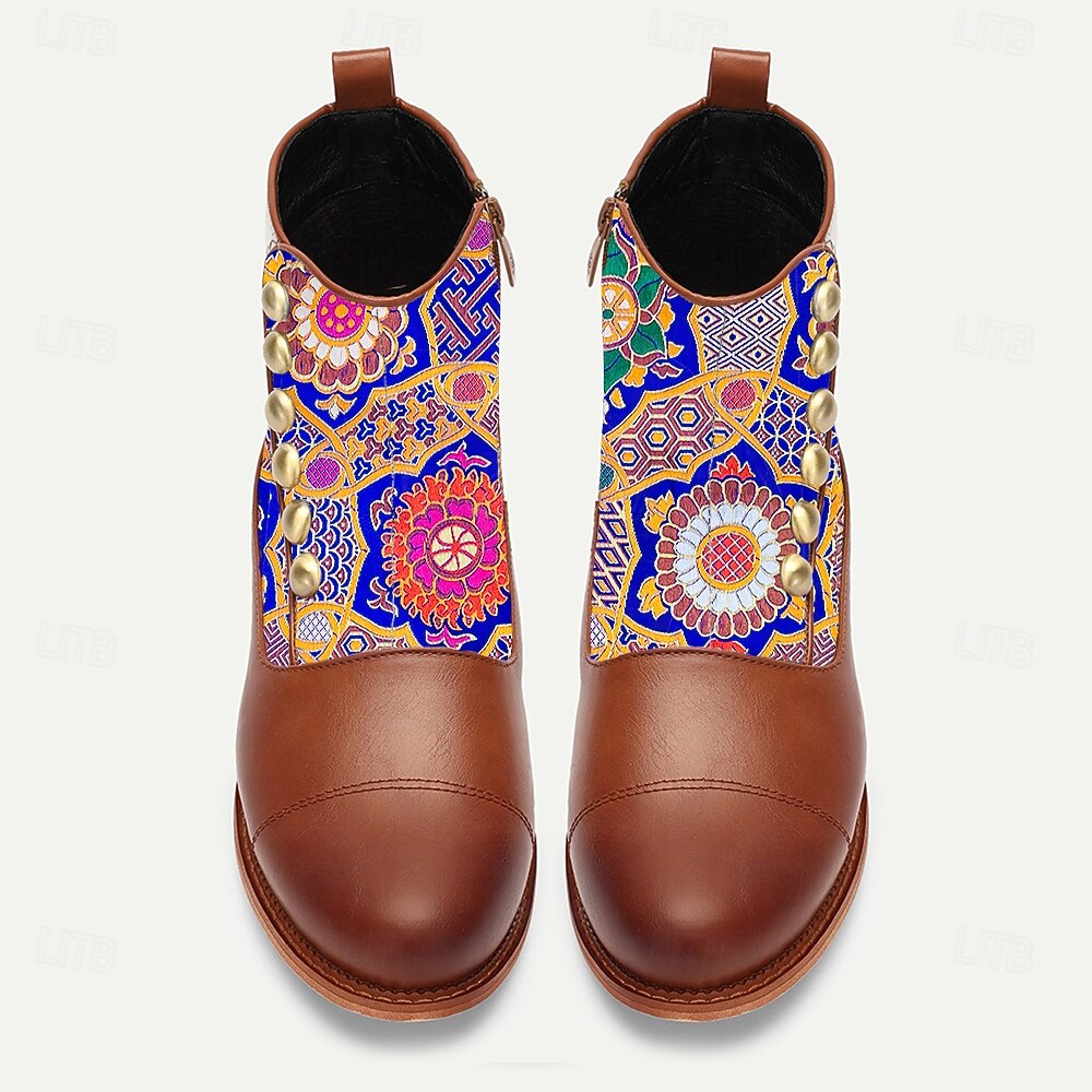 Homens Botas Caminhada Pele PU Tecido Jacquard Confortável Antiderrapante Respirável Botas / Botins Com Cadarço Marrom / Azul Primavera Outono Inverno de 2025 por $46.99 –P3