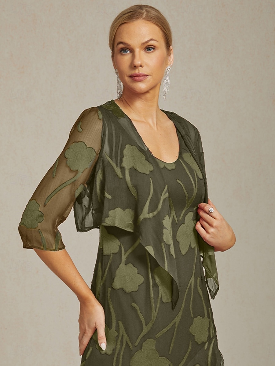 Women's Shrugs Solid Color Elegant Stylish Basic 3/4 Length Sleeve Crew Neck Asymmetrical Square Neck Crop Tops Wedding Guest Beach Wedding Olive Summer Spring Fall 2026 - $43.99 –P1