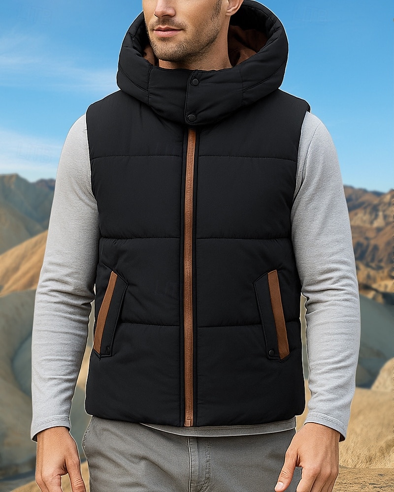 Per uomo Gilet imbottito Gilet termico Senza Maniche Gilet Esterno Calore Termico Inverno Cerniera Poliestere Nero Rosso Blu Reale Caccia Pesca Arrampicata del 2025 a $46.99 –P4