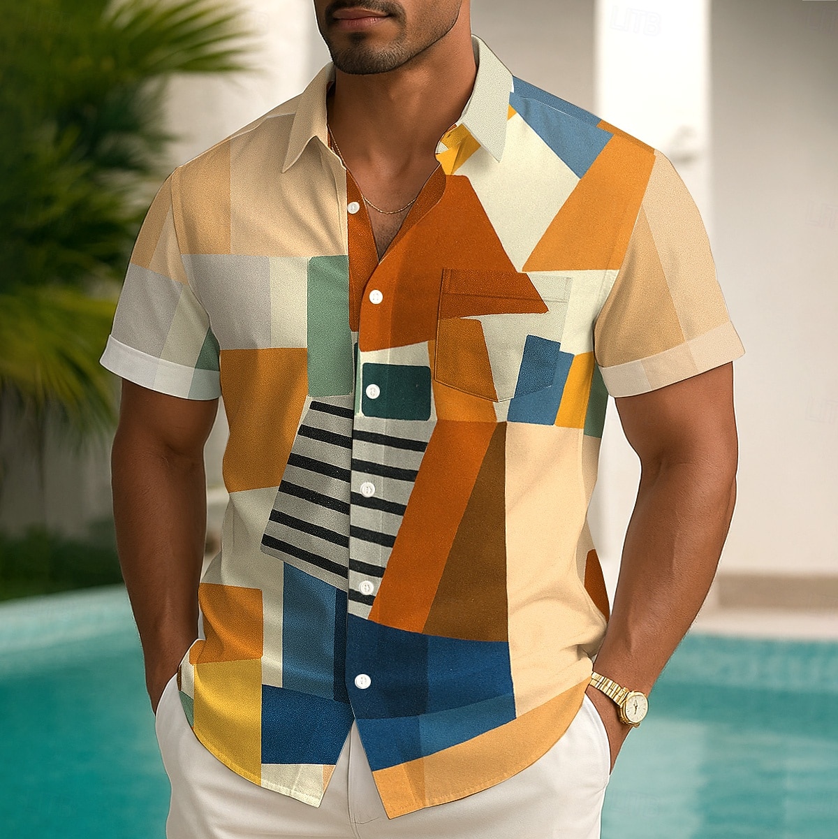 Hombre Bloque de color Cuadrícula / Cuadros Camisa Camisa de verano Abotonar la camisa Manga Corta Moda informal Exterior Vacaciones Uso Diario Verano Primavera Cuello Vuelto Impresión 3D camisas con 2026 - $25.99 –P1