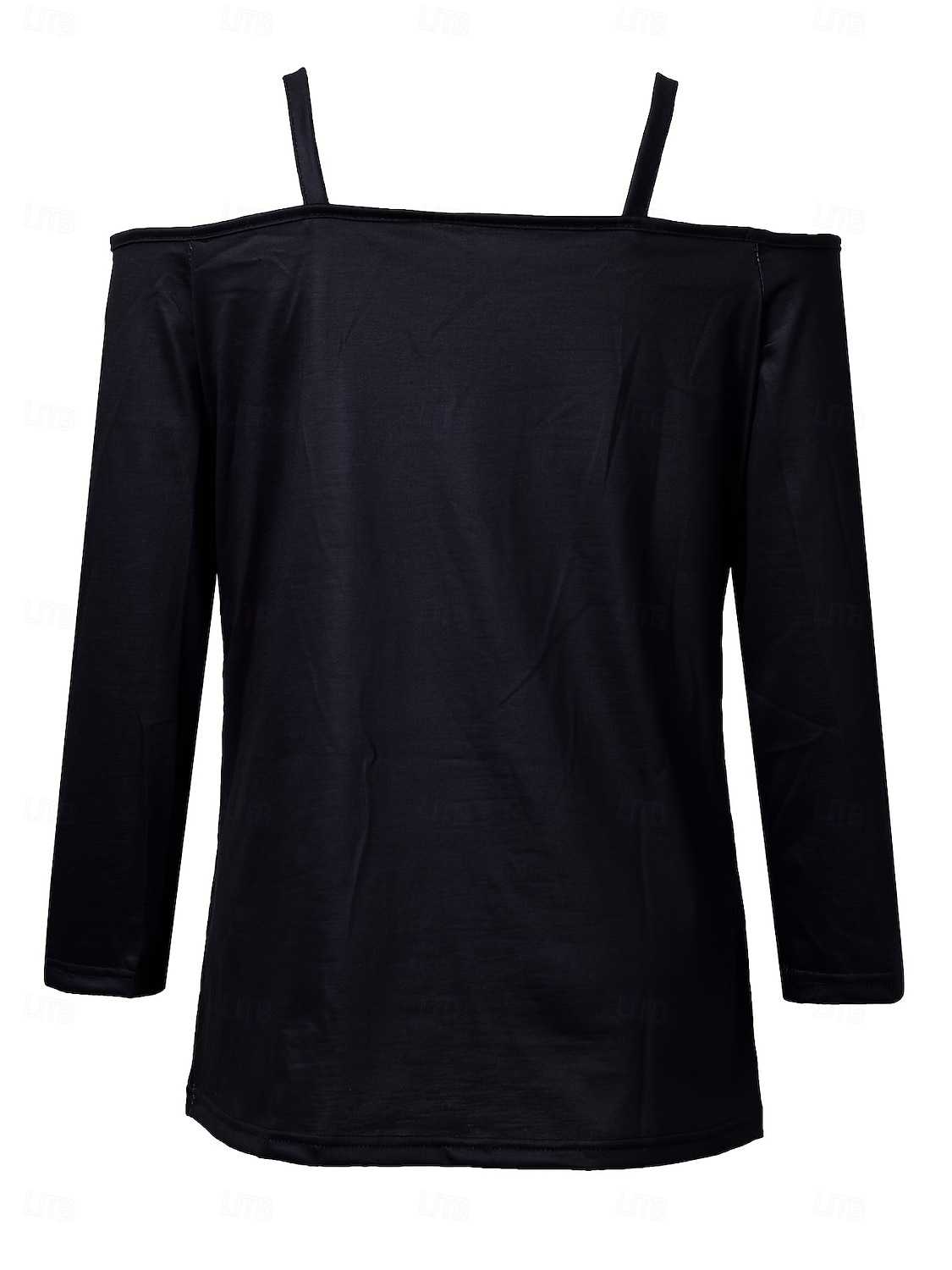 Damska bluzka grafika róży vintage stylowa nowoczesna długi rękaw dekolt w kształcie litery V z odkrytymi ramionami regularne bluzki codzienny ubiór wyjściowy patchworkowy nadruk czarny lato wiosna 2026 - $32.99 –P3