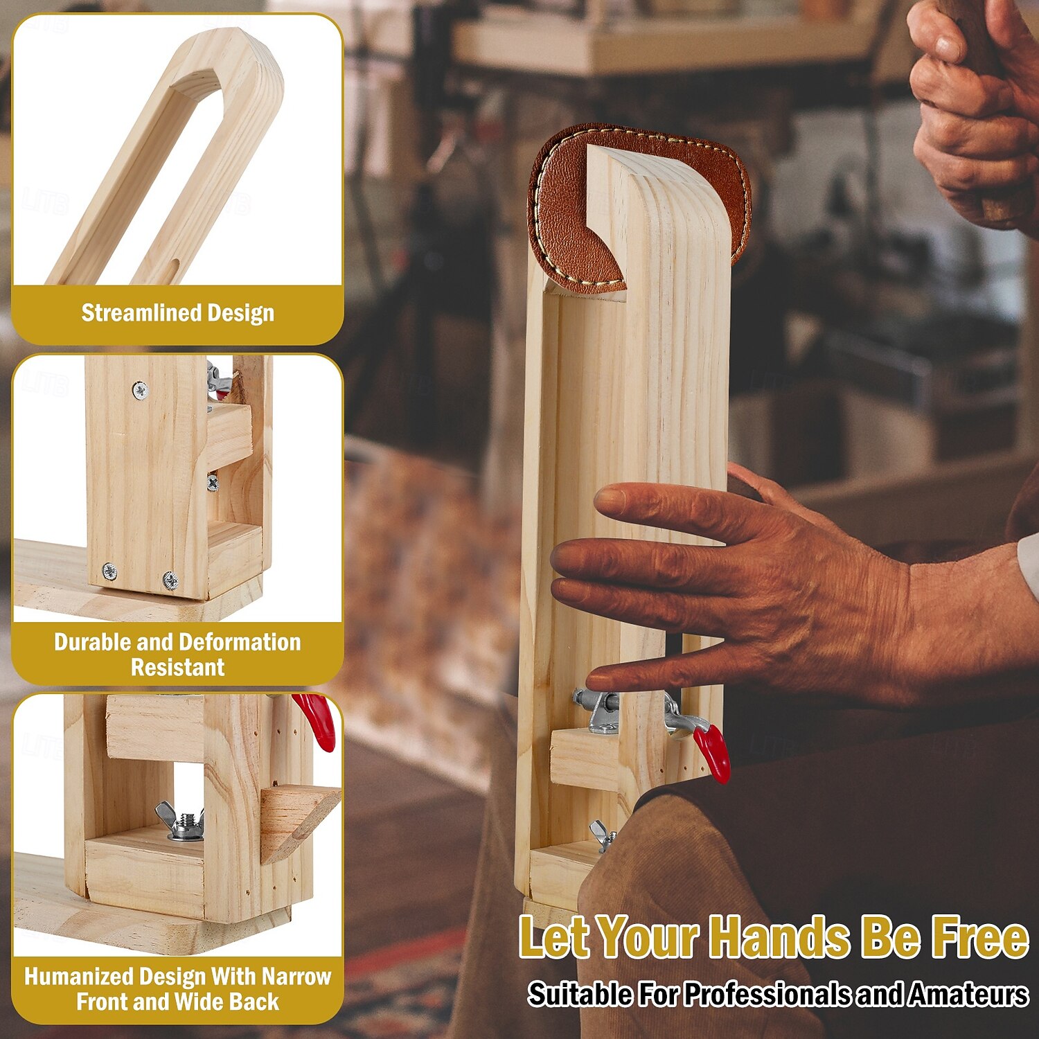 morsetto regolabile robusto - morsetto per cuciture in similpelle di legno resistente - clip portatile per lavori manuali per un fissaggio sicuro delle cuciture del 2025 a $34.99 –P7