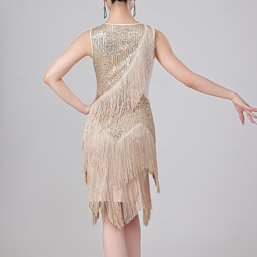 Danza Latina Vestito Nappa Colore puro Giunzione Per donna Performance Allenamento Senza Maniche Alto Poliestere del 2026 a $52.99 –P2