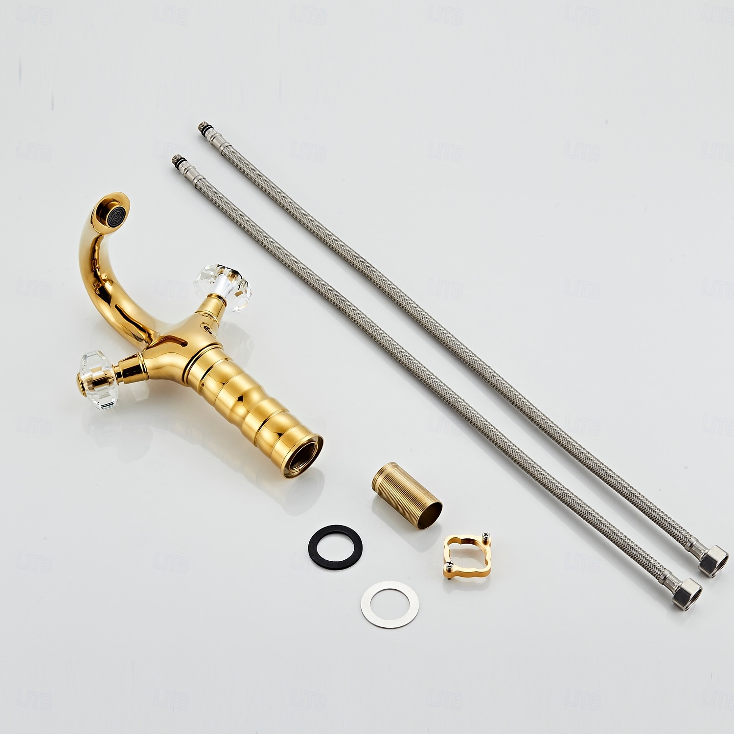 Robinet de lavabo - Classique Électroplaqué Ensemble central Deux poignées un trouBath Taps de 2026 ? $237.99 –P1