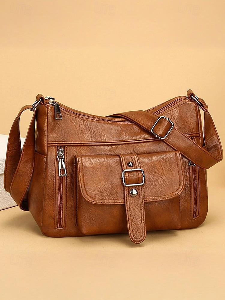 Sac à bandoulière en similicuir pour femme – Sac à main vintage multi-poches pour le travail, les voyages et le quotidien de 2026 ? $19.99 –P5
