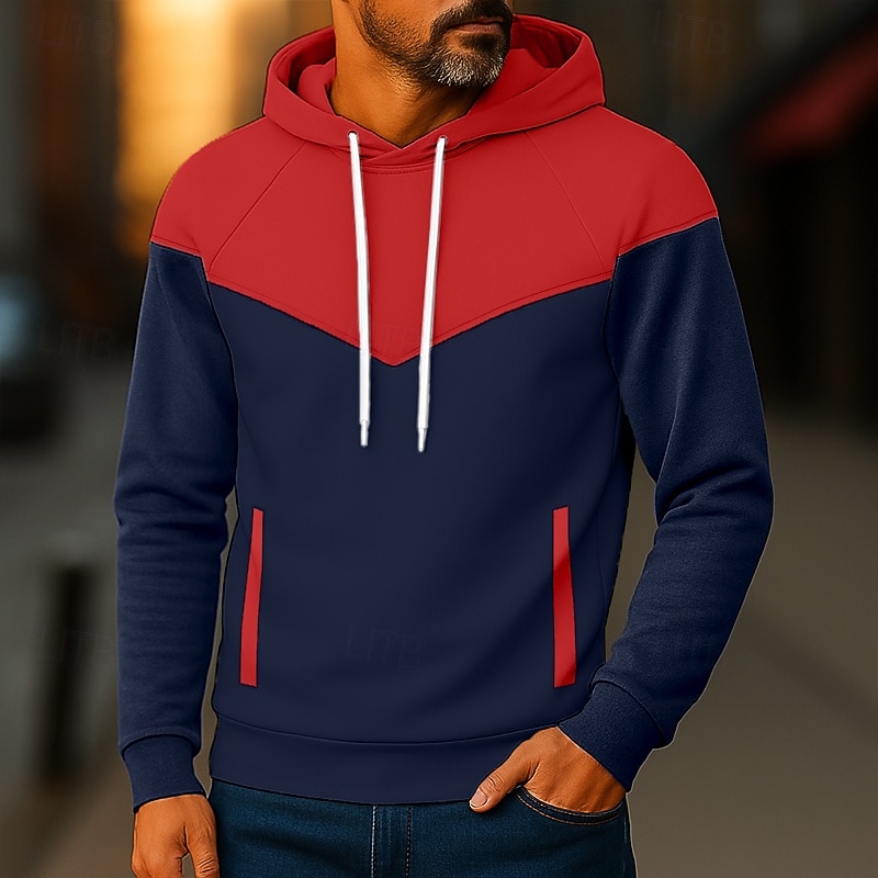 Homens Moletom Moletom com capuz Adamascado Preto Branco Amarelo Verde Tropa Com Capuz Tecido Patchwork Bloco de cor Desportos e Ar livre Casual Diário Roupa de rua Legal Roupa de Esporte Primavera de 2025 por $17.99 –P3