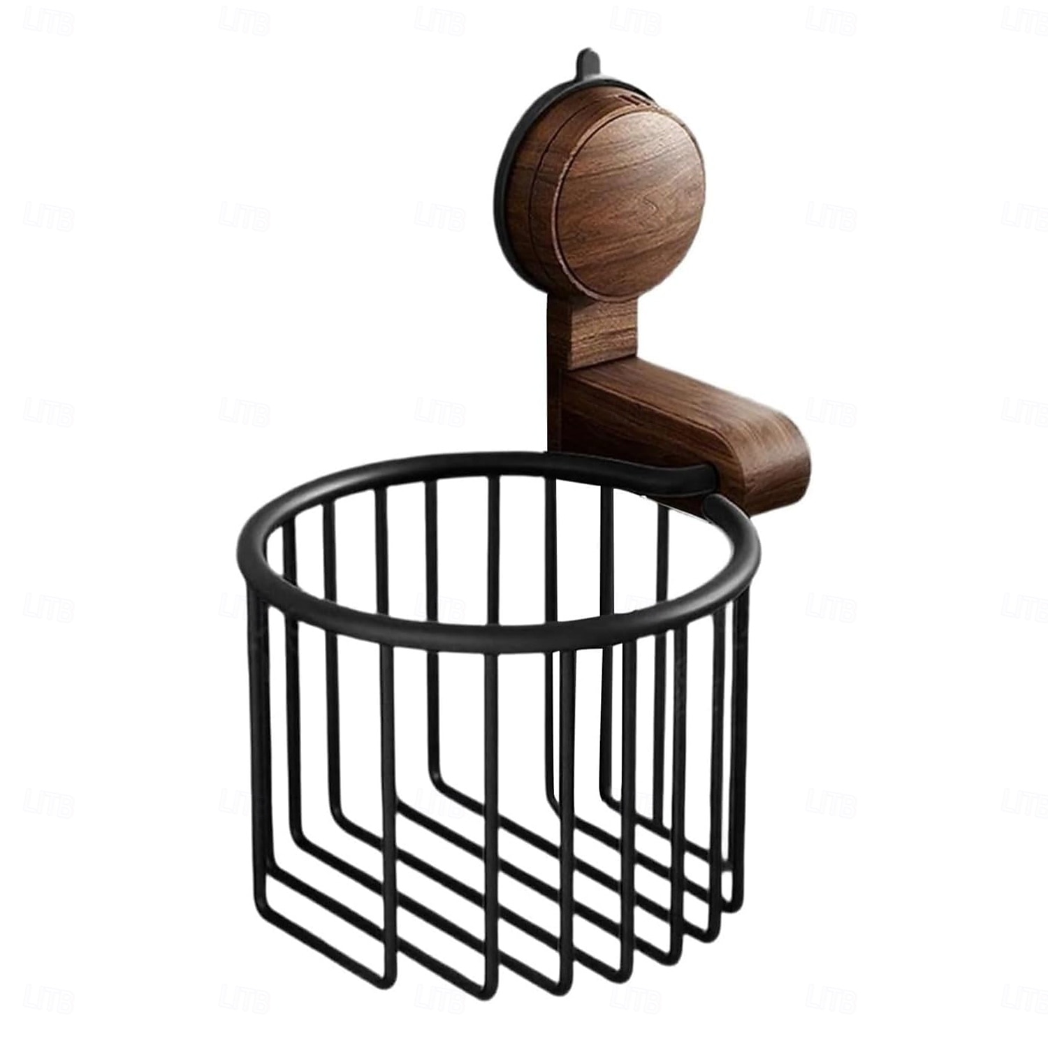 Toiletrolhouder van walnoothout, zelfklevend, zonder boren, ruimtebesparende opbergrek voor keuken of badkamer 2025 - $20.99 –P9