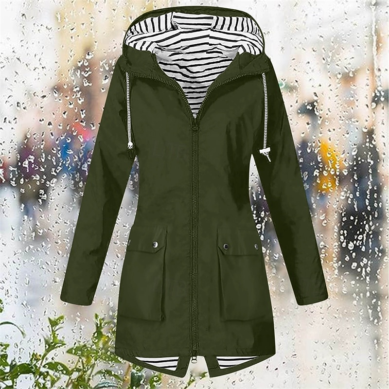 Femmes Trench Chaud Confortable Fermeture éclair Avec Poches Mode Extérieur Uni Sortir Week-end Fermeture éclair Régulier À capuche Coupe régulière manche longue Vêtements d'extérieur Jaune Rose de 2025 ? $28.99 –P3