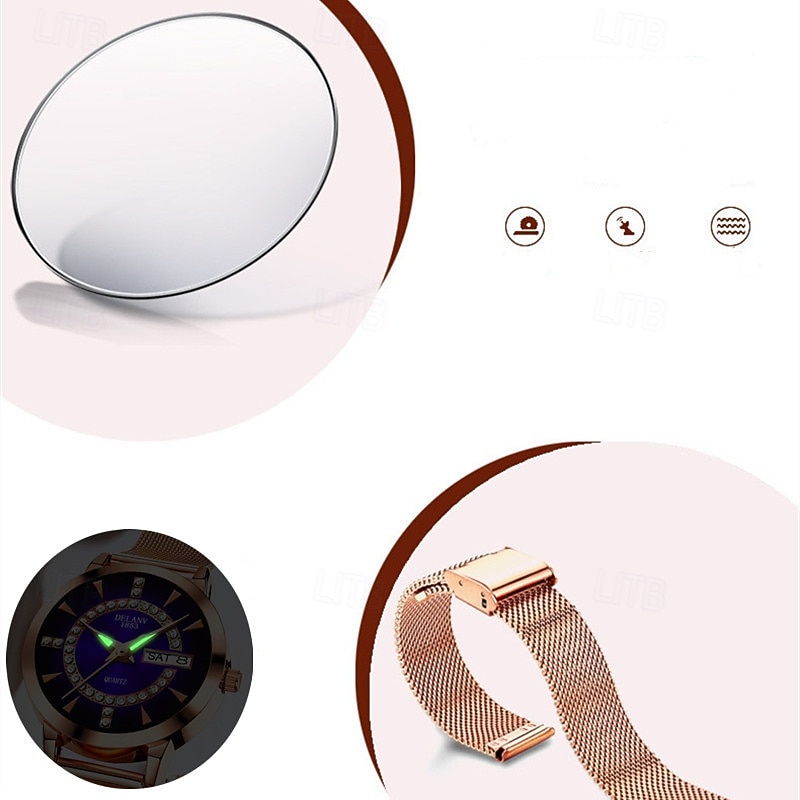 The New Ladies' Alloy Mesh Strap Fashion Watch With Ipx7 Water Resistance Dual Calendar Luminous Casual Quartz Watch Light Luxury And Versatile Elegant Ladies' Wristwatch 2025 - $16.99 –P7