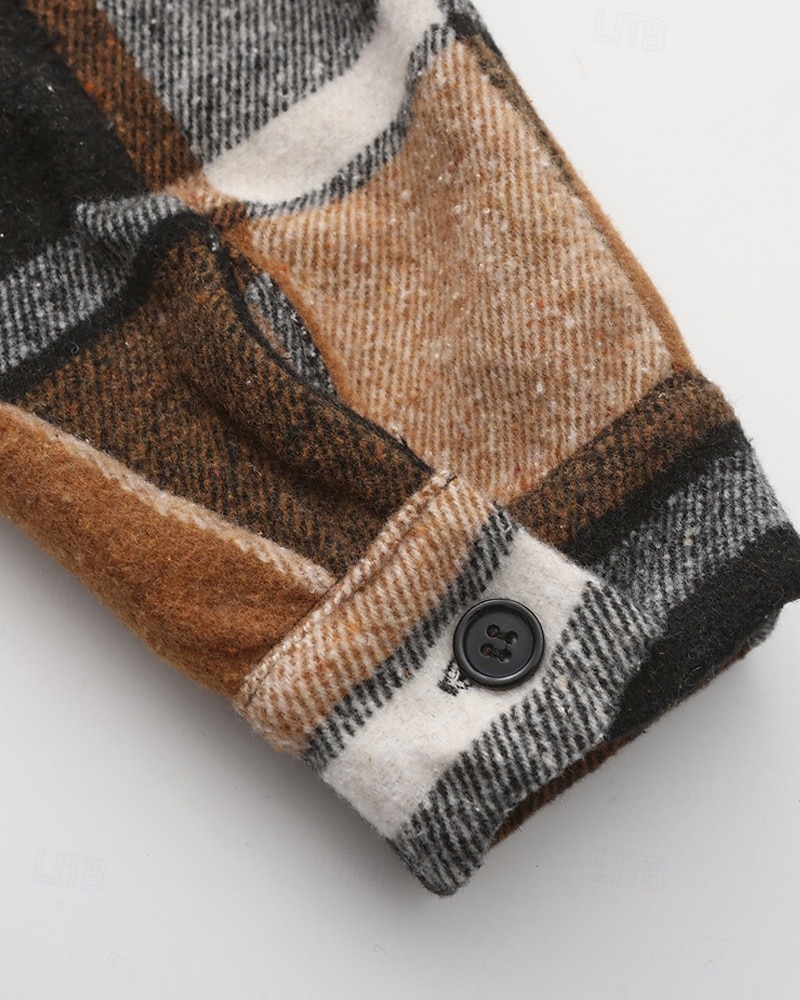 Per uomo Giacca Camicia Giacca Casual Vacanza Quotidiano Calore Termico Tasca Primavera Autunno Plaid Moda Classico Bavero Regolare Grigio scuro Giallo Arancione Grigio chiaro Rosé Giacca del 2026 a $28.99 –P11