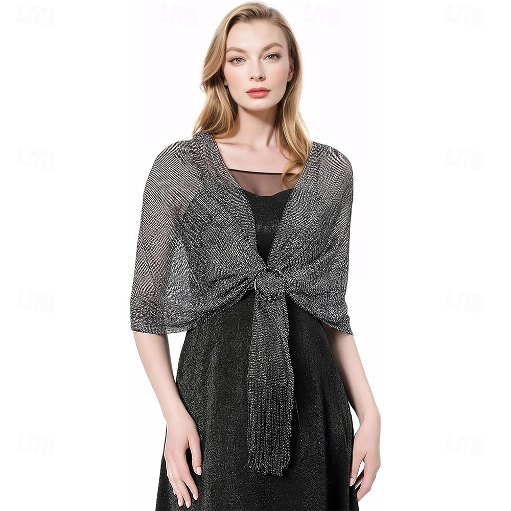 sjal og sjal til aftenkjoler - kvinner glitrende bryllup formelt elegant pashminasjal for kvinner 2025 - $23.99 –P3