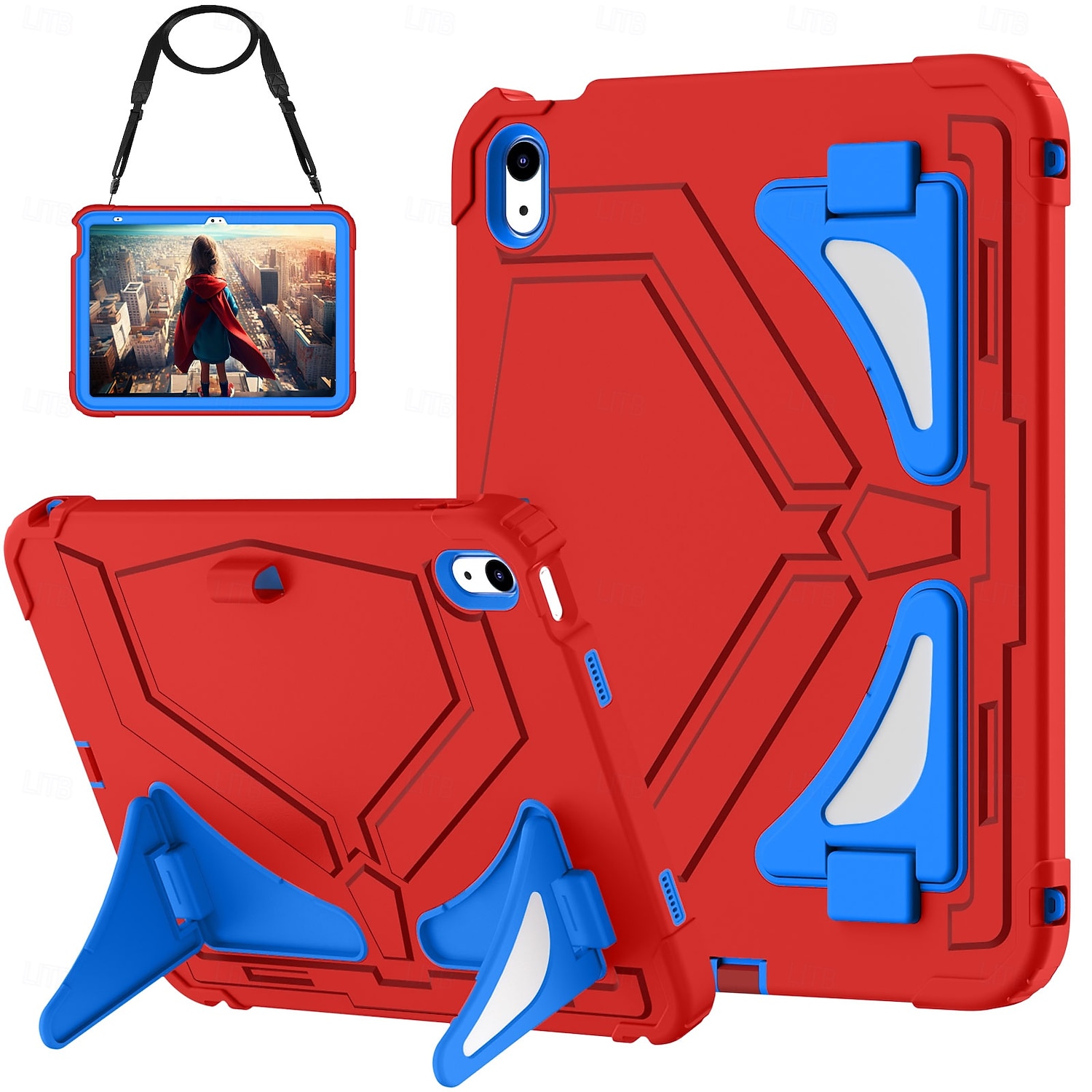 Tavoletta Custodie cover Per Apple iPad 10a 10,9" Portatile Tracolla con supporto regolabile Armatura Gel di Silice PVC del 2025 a $19.99 –P3