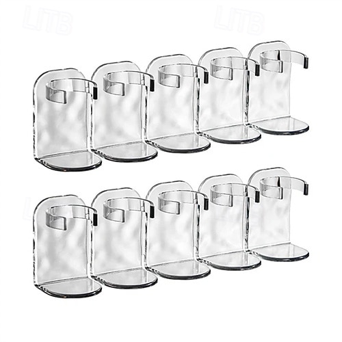 Row Plastic Wall Rack 2 Set (10 Pieces), Adhesive Ripple Storage Shelf, No Drilling Wall-Mounted Organizer for Door, Mirror, or Cabinet 2025 - $20.99 –P1