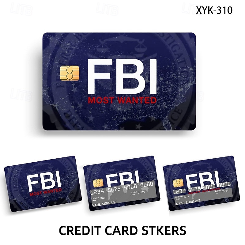 Набор из 4 скинов карт секретных агентов для косплея FBI/ICE Designs &подарочный набор наклеек матовый идентификатор &Декоративные наклейки для кредитных карт, персонализированные стильные наклейки 2026 - $12.99 –P19