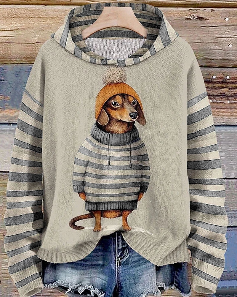 Γυναικεία Φούτερ πουλόβερ με κουκούλα και πουλόβερ Κουρελού Στάμπα Φλοράλ Ριγέ Κομψό στυλ street Καθημερινό Μακρυμάνικο Με Κουκούλα Κανονικά μπλουζάκια Δρόμος Αργίες Εξόδου 2026 - $25.99 –P8