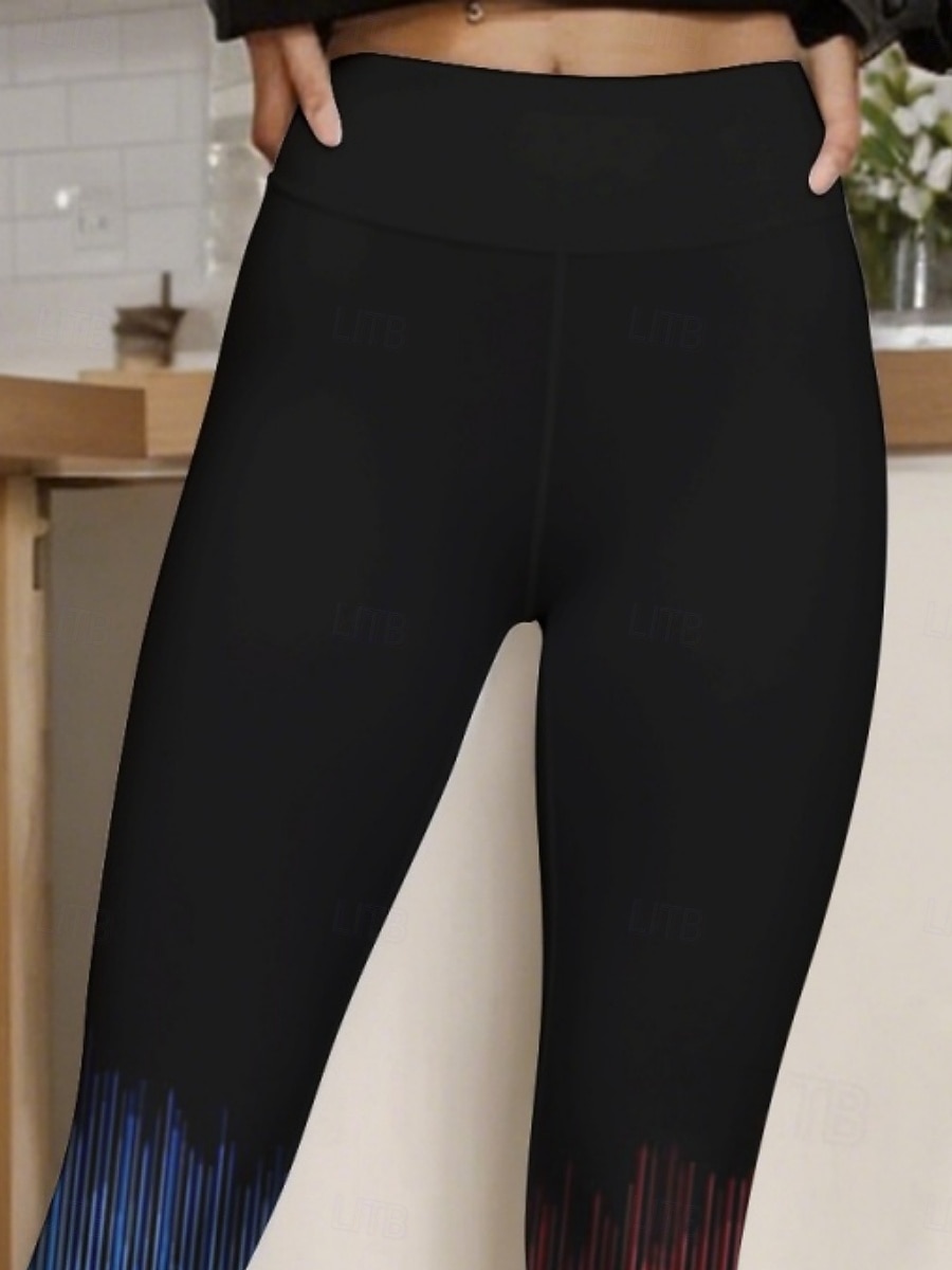 Dam Byxor Damasker Streetwear Ledigt Fullängd Hög midja Lutning Elastisk midja Mönster Mateial som andas Bekväm Elastisk Semester Gata Dagliga kläder Rubinrött Blå Sommar Vår Höst Normal 2025 - $17.99 –P1