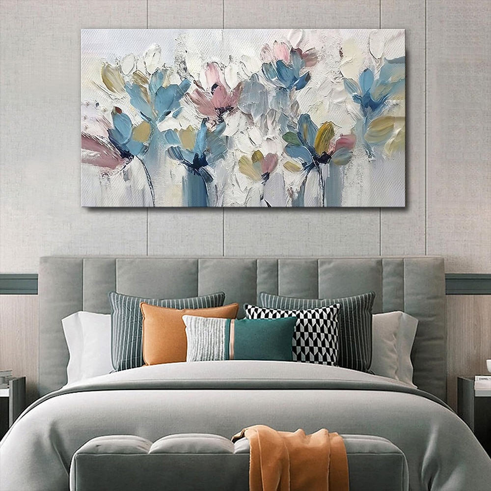 kézzel festett absztrakt virágos olajfestmények, vászonra kézzel készített virágok és növények otthoni nappali dekorációhoz, keret nélkül 2026 - $36.99 –P3