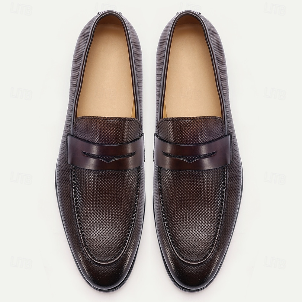 Homens Sapatos sociais Sapatos de vestir Mocassins Clássicos Caminhada Casual Couro Confortável Antiderrapante Mocassim Café de 2026 por $99.99 –P5