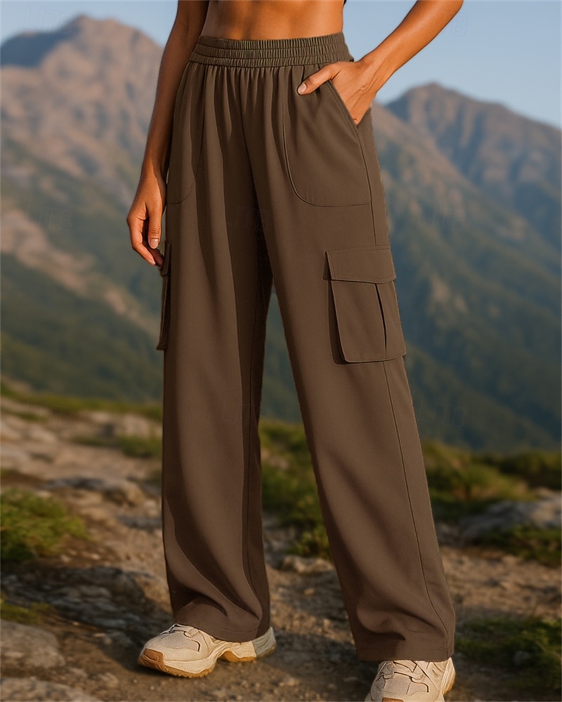 Mujer Pantalones de pierna ancha Pantalones cargo Pantalones para senderismo Primavera Otoño Al aire libre Ajuste regular Impermeable Resistente al Viento Pantalones / Sobrepantalón Cintura elástica 2026 - $22.99 –P6