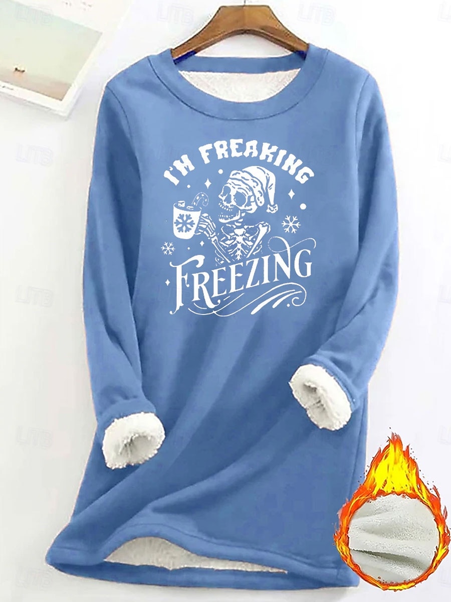 Femmes Sweatshirt Pull Graphique Lettre Chaud Occasionnel Flou manche longue Col ras du cou Col rond Hauts Réguliers Rue Occasionnel Rose Claire Noir Gris foncé Bleu Printemps Automne Hiver de 2025 ? $23.99 –P1