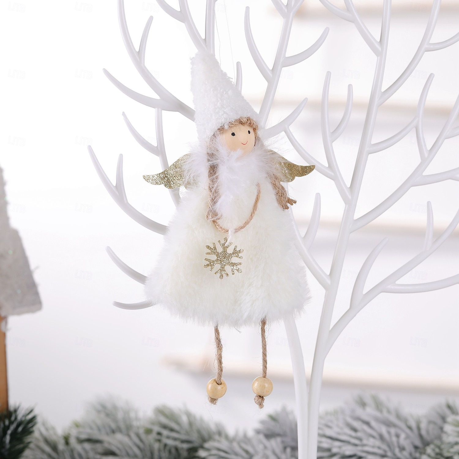 handgefertigte Weihnachtsengel als Baumschmuck, weiche Plüsch-Mädchenornamente, festliche Anhänger zum Aufhängen, perfekt als Weihnachtsgeschenk für Kinder und als saisonale Akzente für das Zuhause 2025 - $6.99 –P6