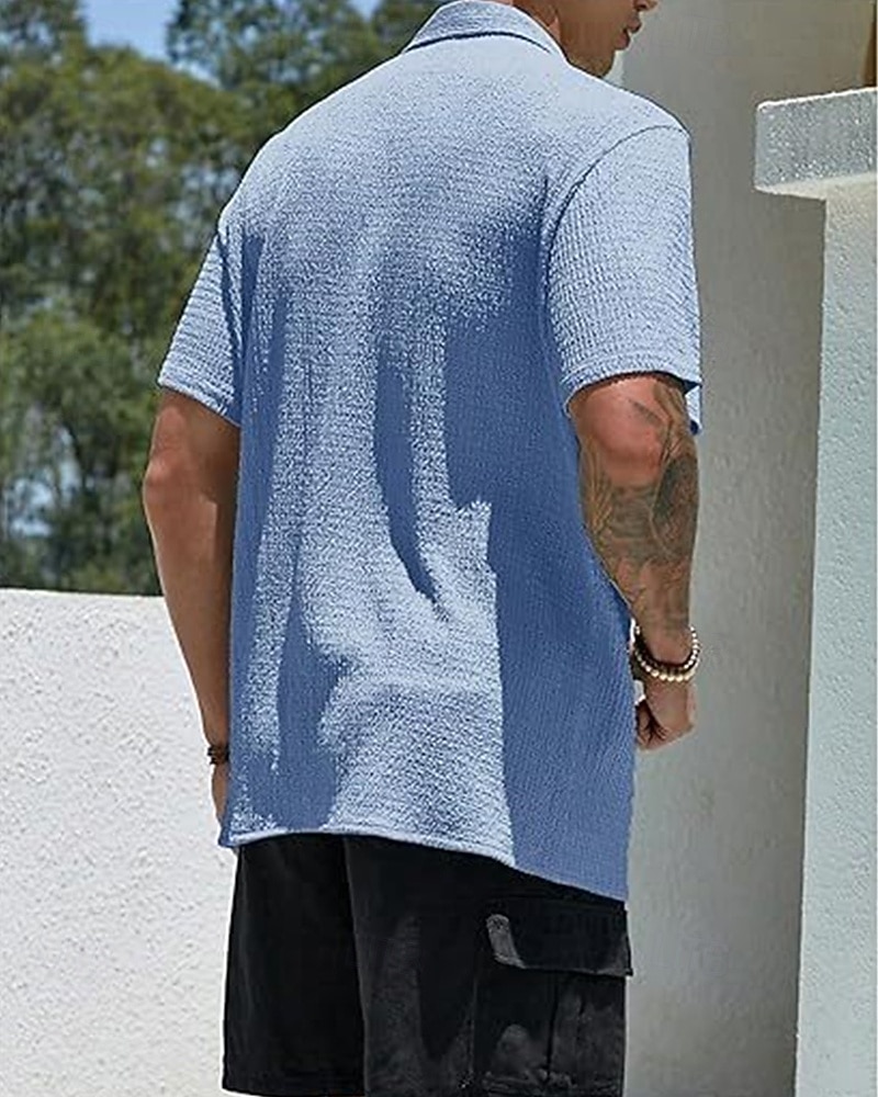 Per uomo Camicia Camicia Estiva Camicia casual Camicia da Spiaggia Camicia con Bottoni Marrone Scuro Nero Bianco Verde chiaro Rosa Manica Corta Semplice Bavero Vacanza Camicia hawaiana Abbigliamento del 2025 a $23.99 –P2